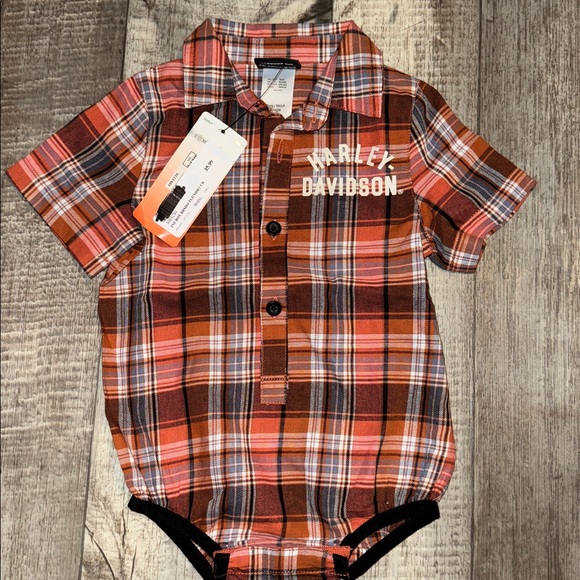 NWT Harley-Davidson Baby Plaid Shirt- size 9-12 months - Picture 3 of 9